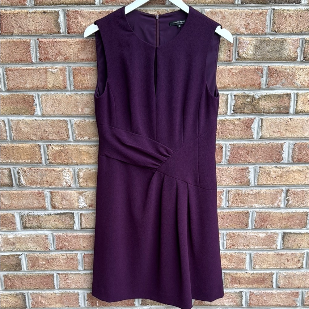 Nanette Lepore Plum Sleeveless Pleated Waist Sheath Dress